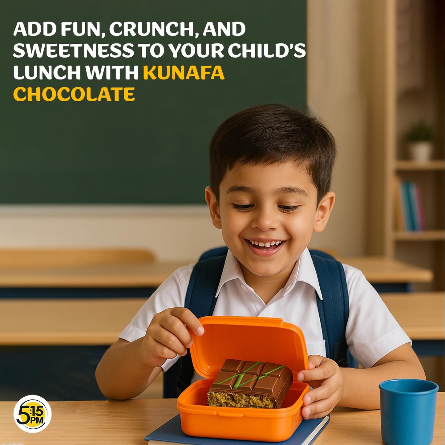 5:15PM Kunafa Chocolate Bar Dubai Style 120gm | Pistachio Kunafa Dubai Chocolate Dessert | Milk Chocolate, Creamy Pistachios & Crunchy Kunafas spread | Dubai Kunafa Chocolates with Pistachios – 120gm