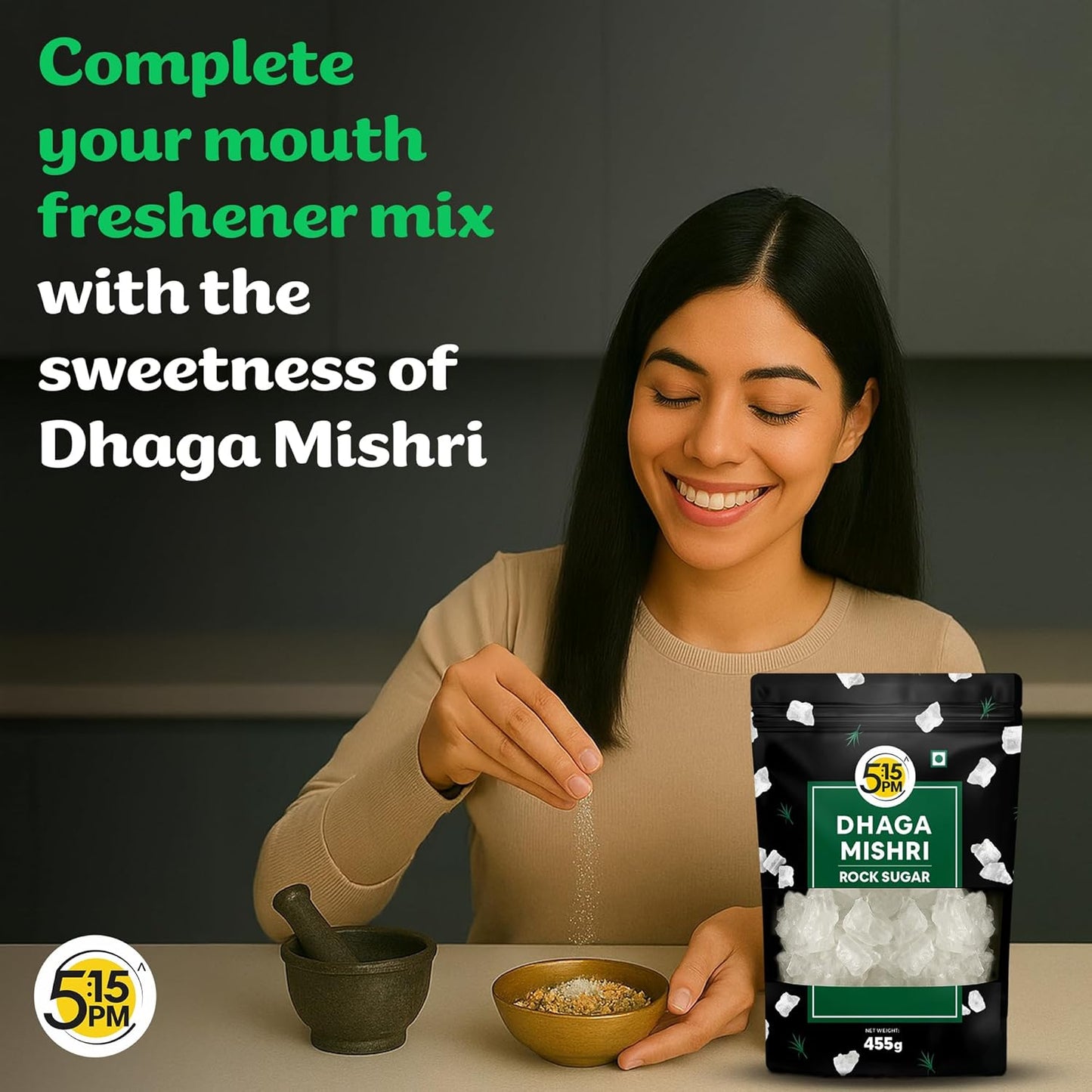 5:15PM Dhaga Mishri 455gm | Rock Sugar Crystals | Mishri Dhaga Pure Thread Crystal | Natural Thread Mishri Crystal | Dhage Wali Mishri | Candy Thread Crystals – 455gm