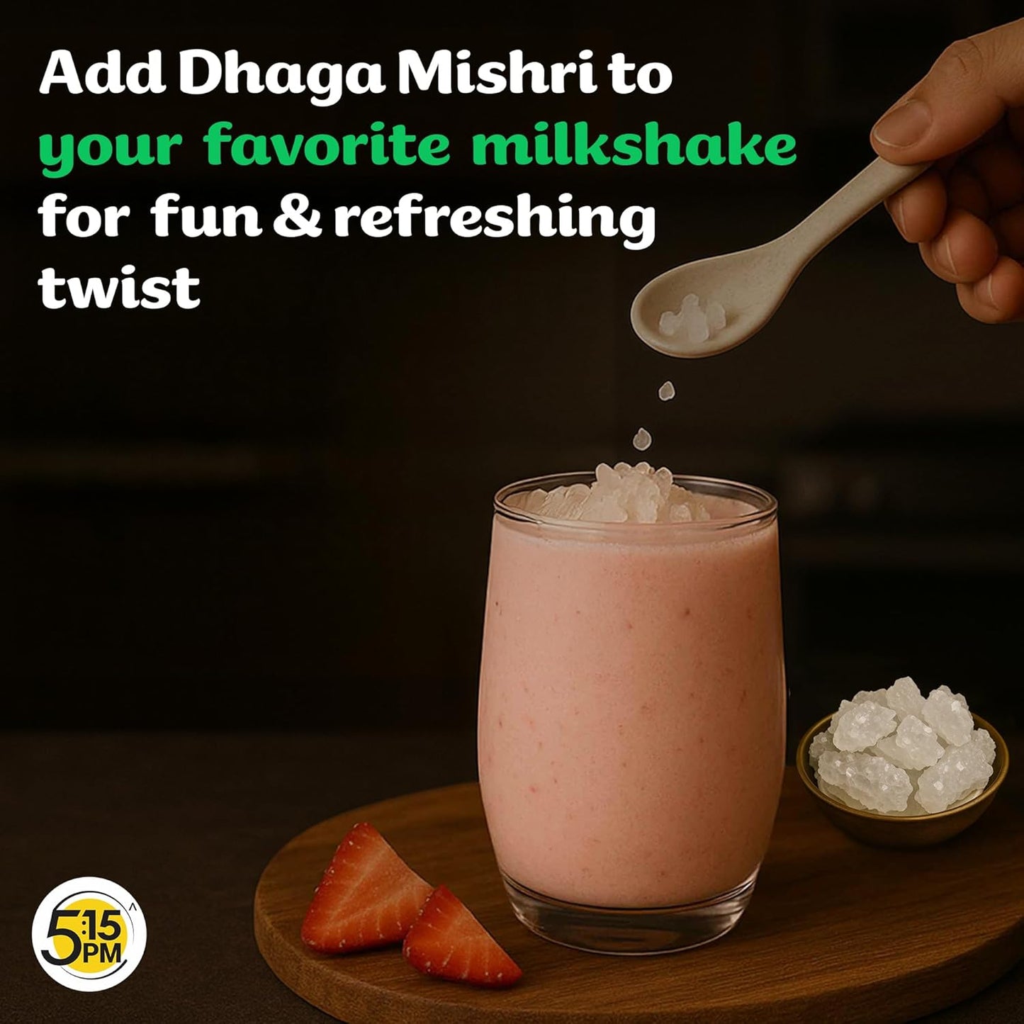 5:15PM Dhaga Mishri 455gm | Rock Sugar Crystals | Mishri Dhaga Pure Thread Crystal | Natural Thread Mishri Crystal | Dhage Wali Mishri | Candy Thread Crystals – 455gm