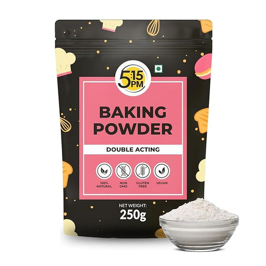 5:15PM Baking Powder | Double Acting Baking Powder | All Purpose Leaving Agent | Baking Powder for Cooking & Baking Cake, Breads, Muffins, Pizza – 250g