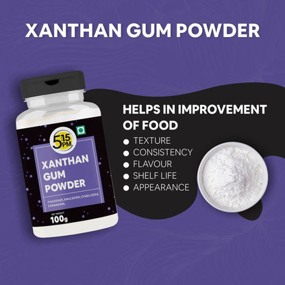 5:15PM Xanthan Gum Powder For Cooking & Baking|Thickening & Binding Agent|Food Stabilizer|Food Emulsifier & Foaming Agent -100 grams