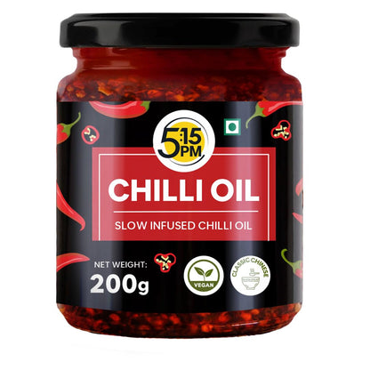 "5:15PM Chilli Oil | Crispy Chilli Oil For Noodles | Sichuan Chilli Oils | No Artificial Colours & Flavour | Perfect for Stir-Fries, Noodles & Pizzas - 200g "