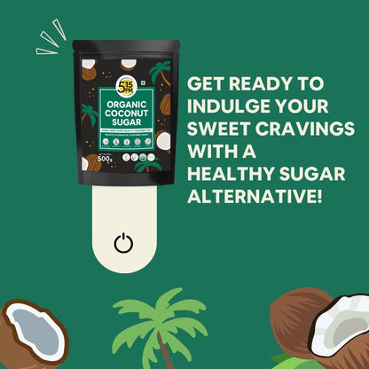 5:15PM Organic Coconut Sugar | Unrefined Sugar Substitute | Coconut Palm Sugar | Natural Sweetener |100% Pure  - 500g