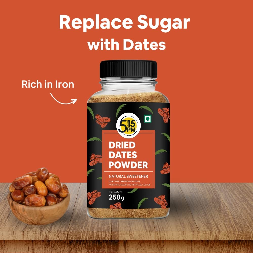 5:15PM Dried Dates Powder (Kharik Powder) | No Added Sugar - 250g