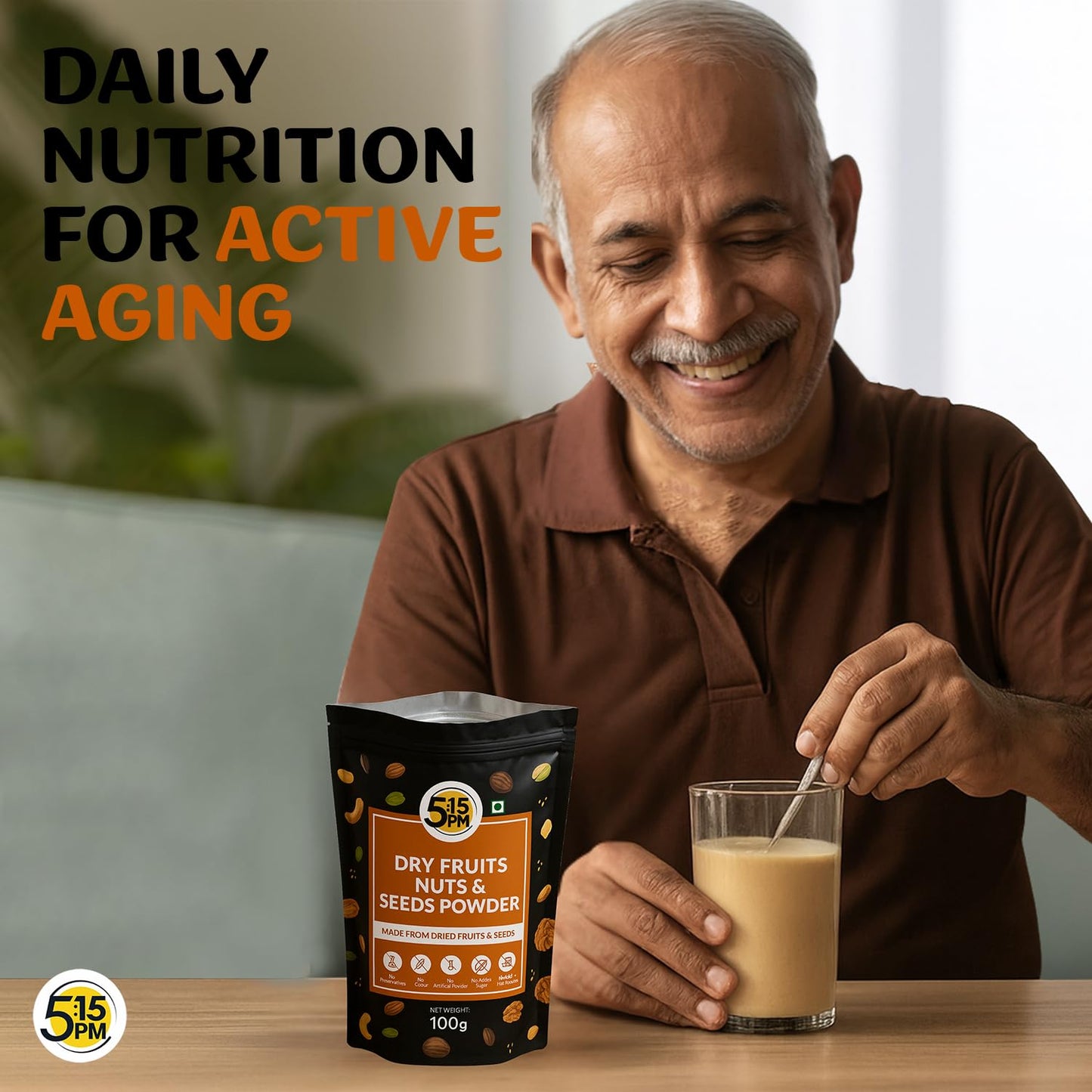 5:15PM Dry Fruits Powder 100g|100% Natural | No Added Sugar| Nuts and Seeds Powder| Dry Fruits powder for baby and adults |No Added Sugar| Nut Powders for Babies – 100g