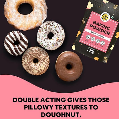 5:15PM Baking Powder | Double Acting Baking Powder | All Purpose Leaving Agent | Baking Powder for Cooking & Baking Cake, Breads, Muffins, Pizza – 250g