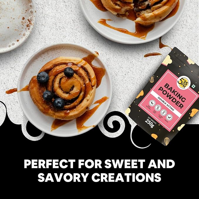 5:15PM Baking Powder | Double Acting Baking Powder | All Purpose Leaving Agent | Baking Powder for Cooking & Baking Cake, Breads, Muffins, Pizza – 250g