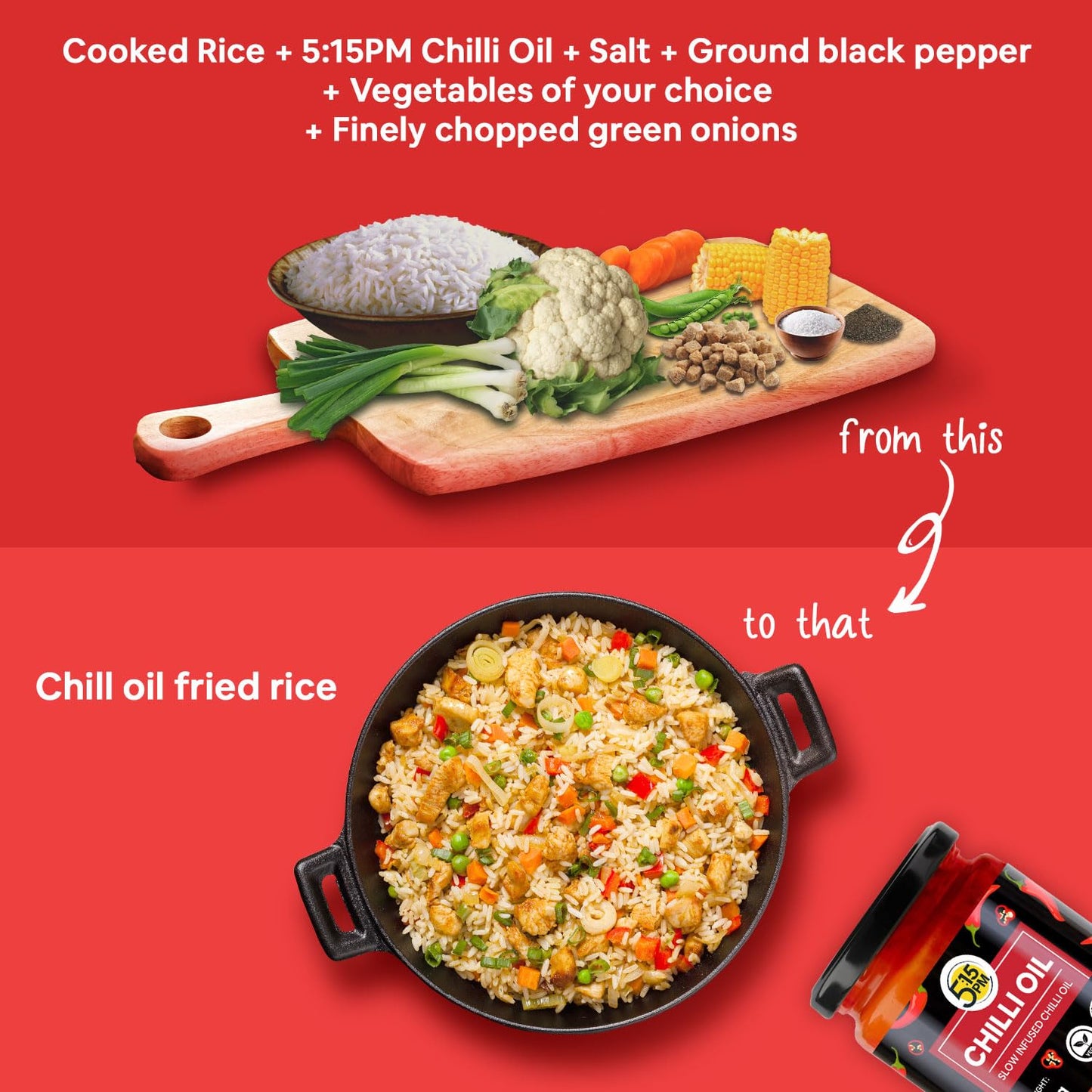 "5:15PM Chilli Oil | Crispy Chilli Oil For Noodles | Sichuan Chilli Oils | No Artificial Colours & Flavour | Perfect for Stir-Fries, Noodles & Pizzas - 200g "