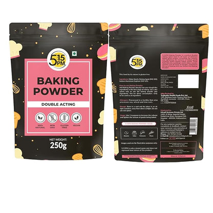 5:15PM Baking Powder | Double Acting Baking Powder | All Purpose Leaving Agent | Baking Powder for Cooking & Baking Cake, Breads, Muffins, Pizza – 250g