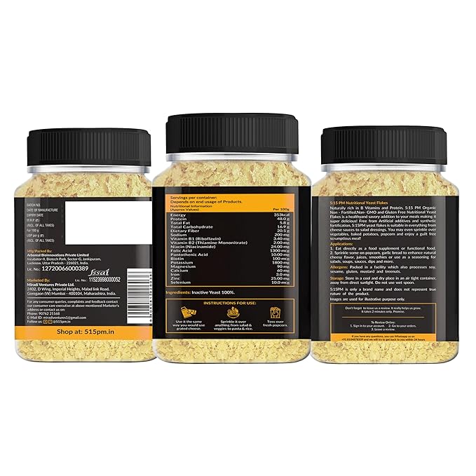 5:15 PM Nutritional Yeast Flakes Unfortified| Yeast Seasoning| Non-Fortified| Nutty & Cheesy Flavour| Nooch - 100g