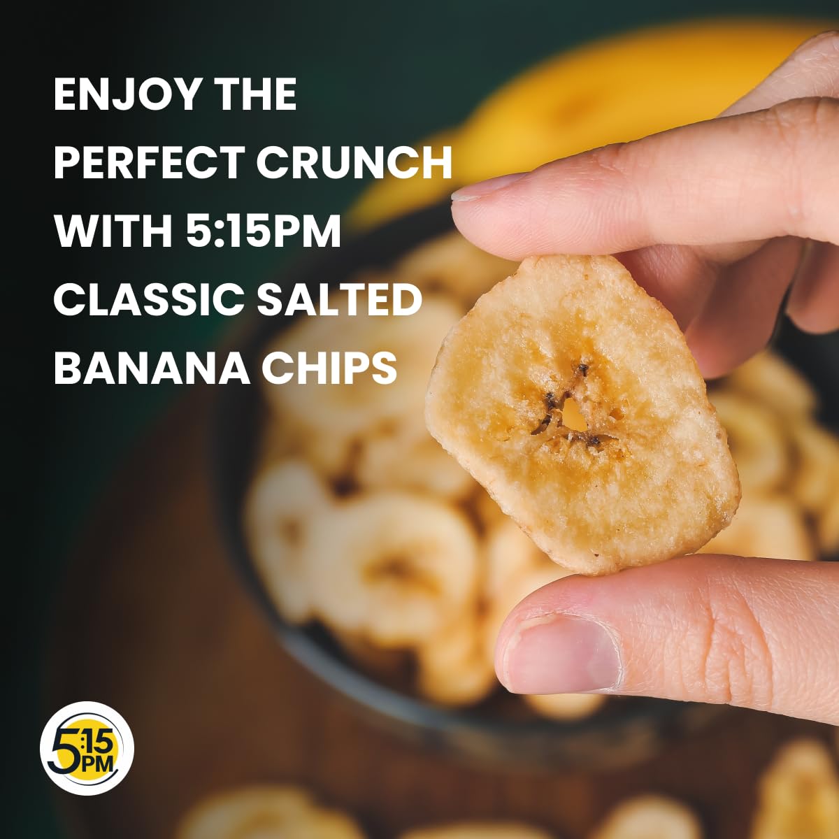 5:15PM Yellow Banana Chips Snacks - Crispy Banana Wafers Chips | Classic Salted Flavour 400gm Packet