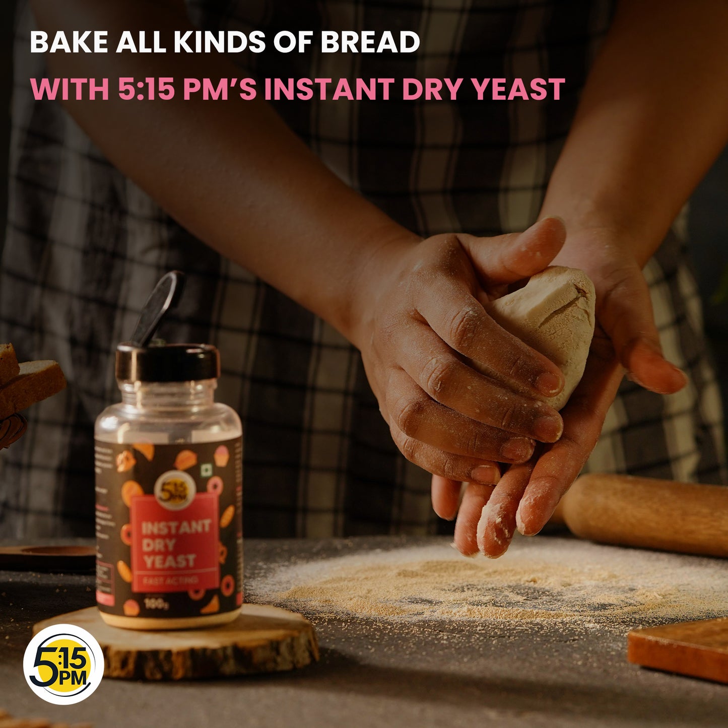 5:15PM Instant Dry Yeast Powder | Active Dry Yeast for Bread making and Pizza - 100g