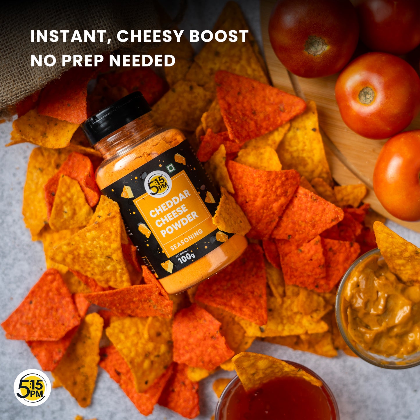 5:15PM Cheddar Cheese Powder Seasoning for Popcorn, Pasta, Pizza, Nachos, Fries, 100 g