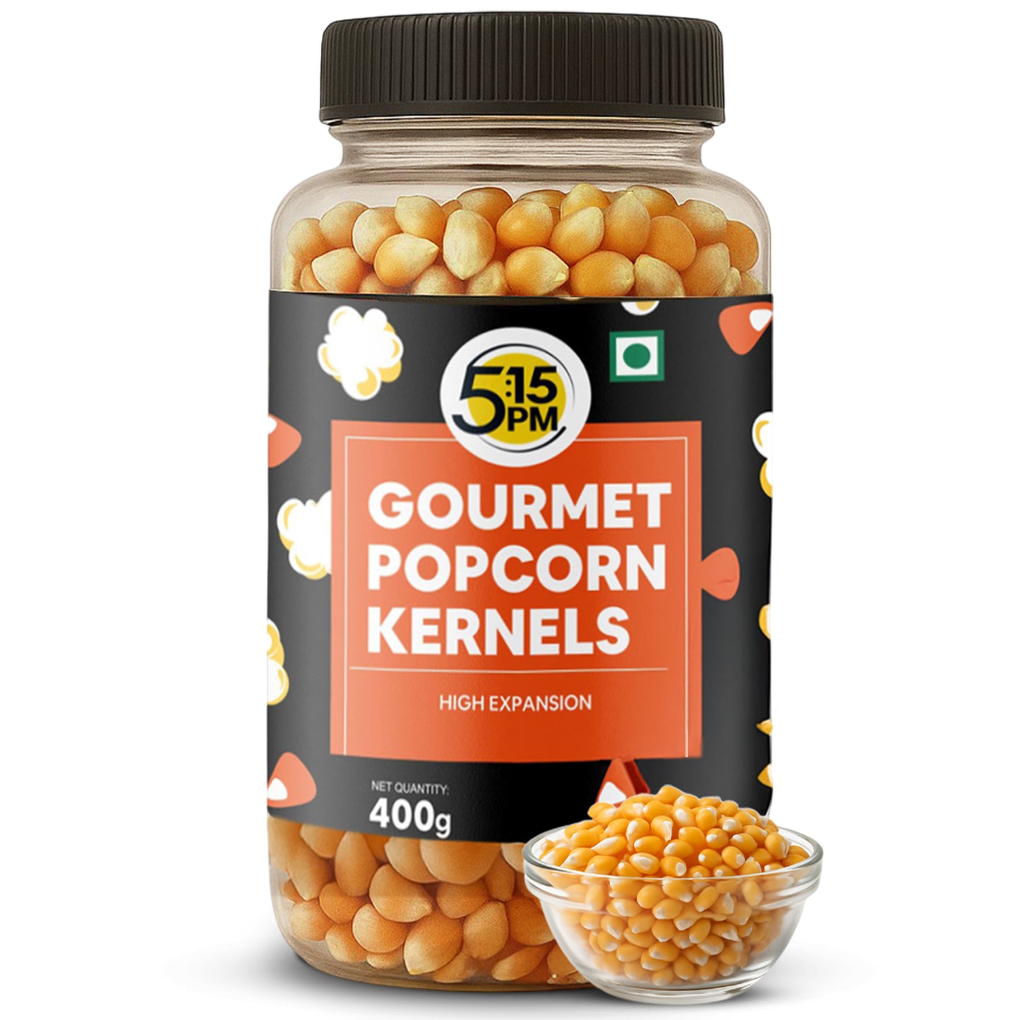 5:15PM Popcorn Kernel Seeds– Big Size Gourmet Pop Corn Kernels | High Expansion, A Grade Makkai Popcorn – 400g