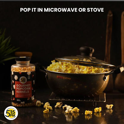 5:15PM Popcorn Kernel Seeds– Big Size Gourmet Pop Corn Kernels | High Expansion, A Grade Makkai Popcorn – 400g