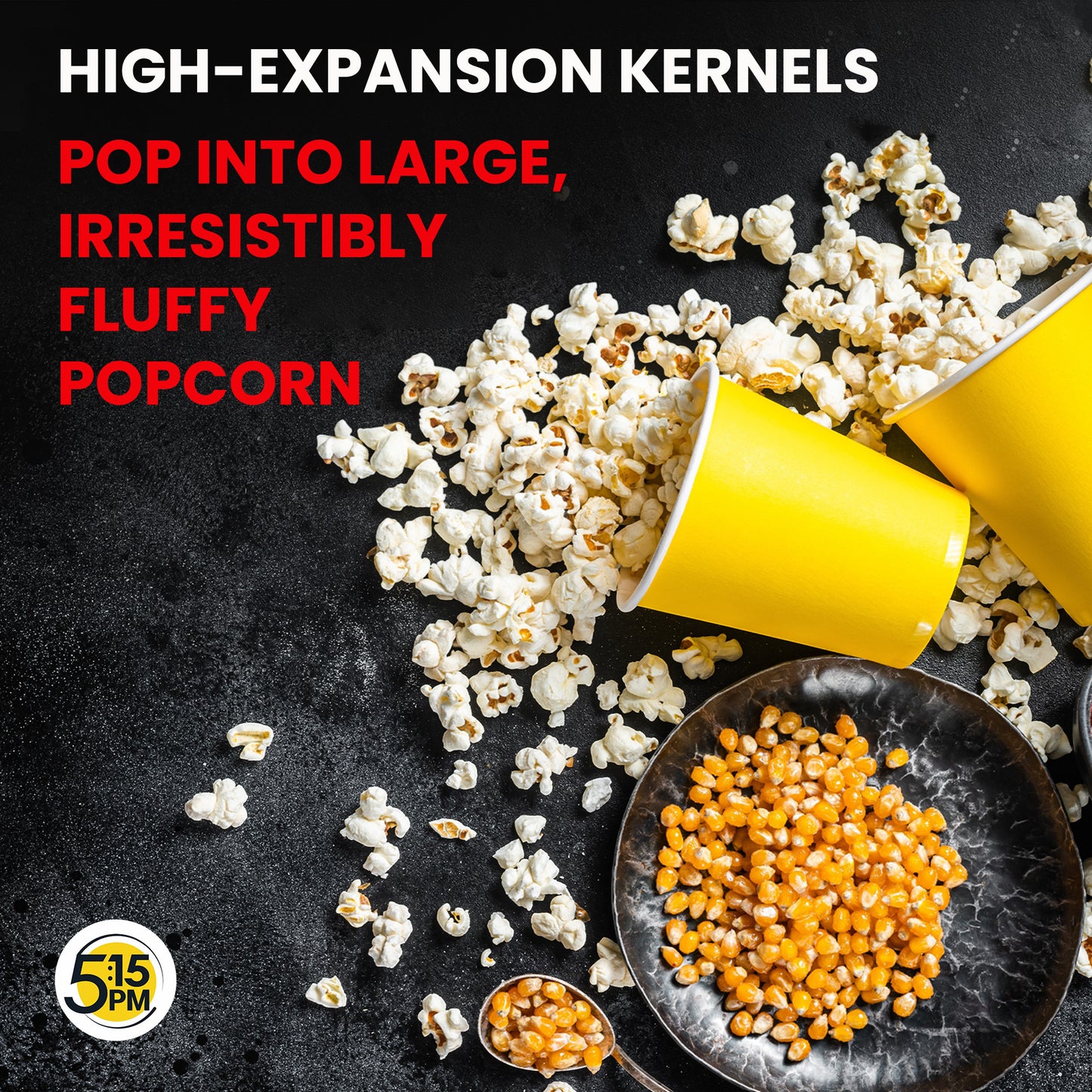 5:15PM Popcorn Kernel Seeds– Big Size Gourmet Pop Corn Kernels | High Expansion, A Grade Makkai Popcorn – 400g