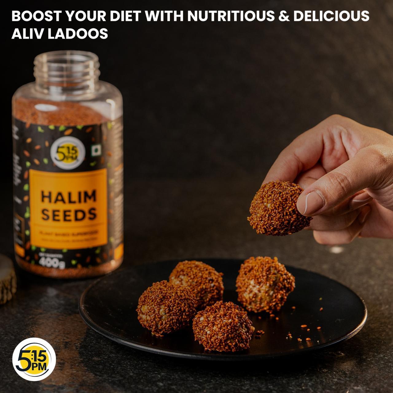 5:15PM Halim Seeds for Eating | 400g | Aliv & Garden Cress Seed | Hygienically Packed | Raw and Natural | Used in Cooking, Baking, Smoothies and other Beverages and Hair Growth