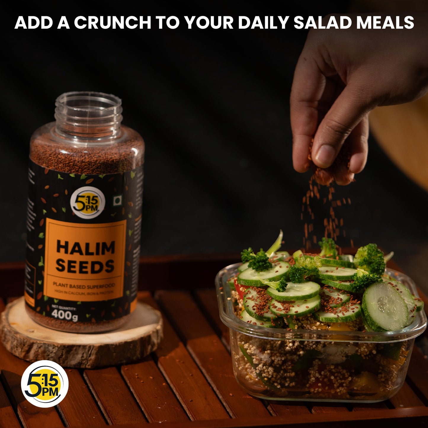 5:15PM Halim Seeds for Eating | 400g | Aliv & Garden Cress Seed | Hygienically Packed | Raw and Natural | Used in Cooking, Baking, Smoothies and other Beverages and Hair Growth