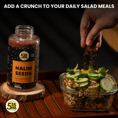 5:15PM Halim Seeds for Eating | 400g | Aliv & Garden Cress Seed | Hygienically Packed | Raw and Natural | Used in Cooking, Baking, Smoothies and other Beverages and Hair Growth