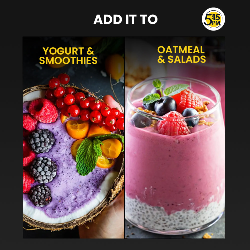 5:15PM Basil Seeds 250g | 100% Organic Raw Basil Seeds | Tukmaria Seeds | Sabja Seeds for Eating | Falooda Seeds 250 grams