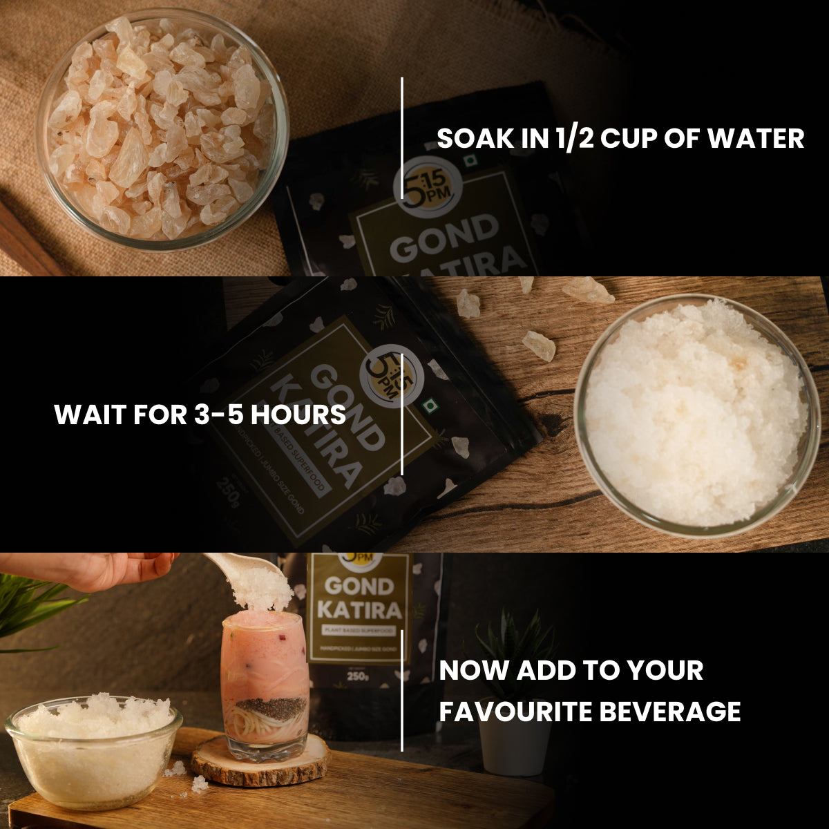 5:15PM Gond Katira 250g | 100% Pure & Natural Edible Gum |Tragacanth Gum -250g