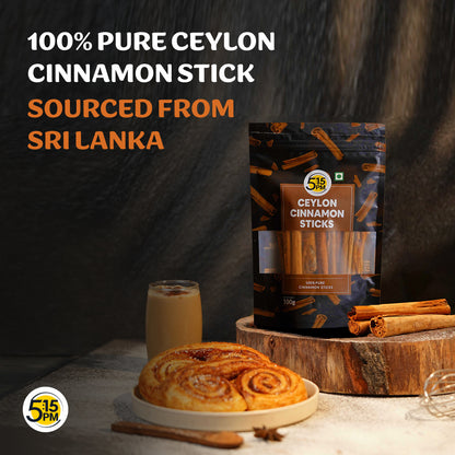 5:15PM Ceylon Cinnamon Sticks 100gm| SriLankan Dalchini Sticks |World’s Finest Ceylon Cinnamon Quills - Genuine Source Certification