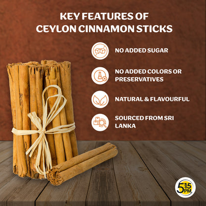 5:15PM Ceylon Cinnamon Sticks 100gm| SriLankan Dalchini Sticks |World’s Finest Ceylon Cinnamon Quills - Genuine Source Certification
