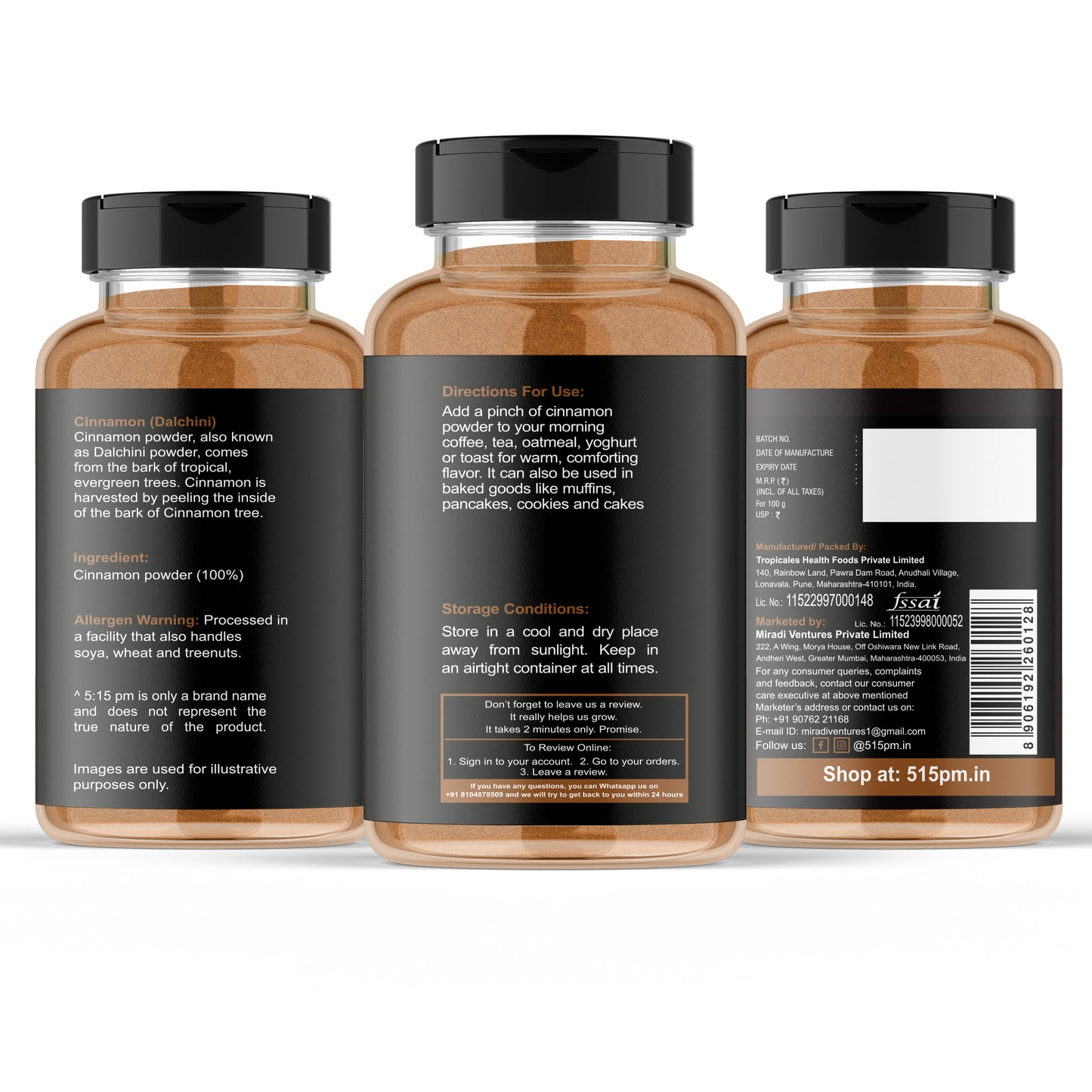 5:15PM Cinnamon Powder| Dalchini Powder |Cinnamon powder for weight loss| 100% Pure & Natural 100grams