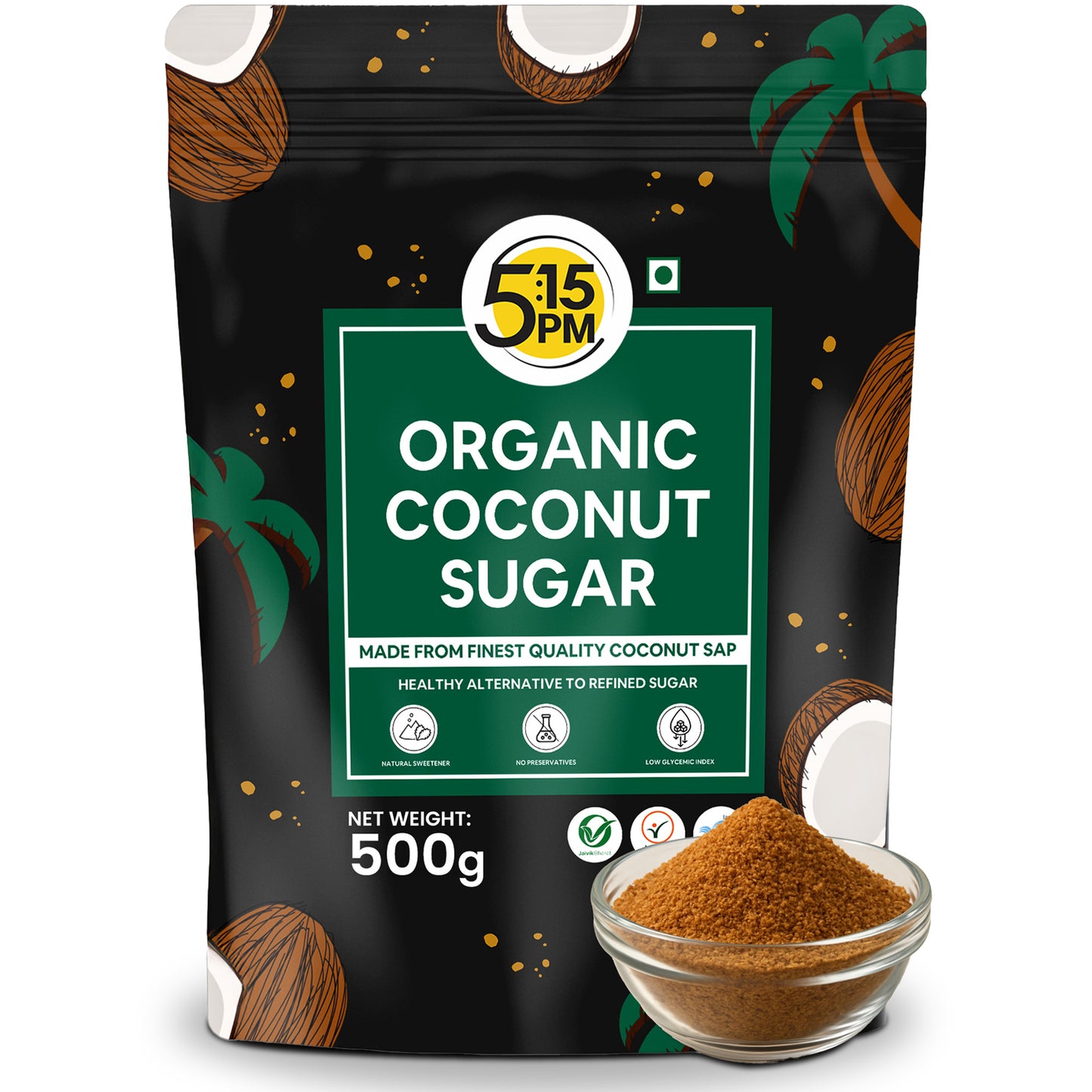 coconut palm sugar replacement 5:15PM Organic Coconut Sugar | Unrefined Sugar Substitute