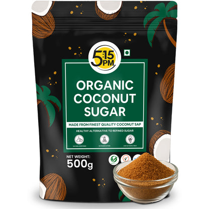 5:15PM Organic Coconut Sugar | Unrefined Sugar Substitute | Coconut Palm Sugar | Natural Sweetener |100% Pure  - 500g