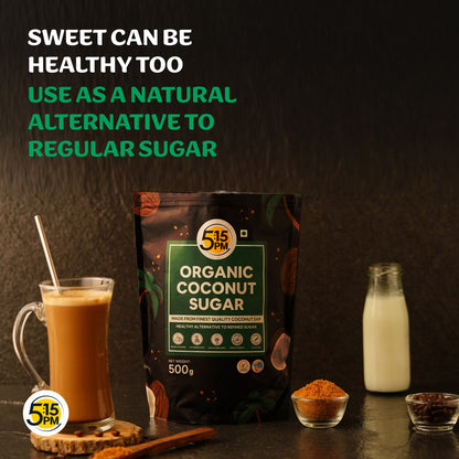 5:15PM Organic Coconut Sugar | Unrefined Sugar Substitute | Coconut Palm Sugar | Natural Sweetener |100% Pure  - 500g