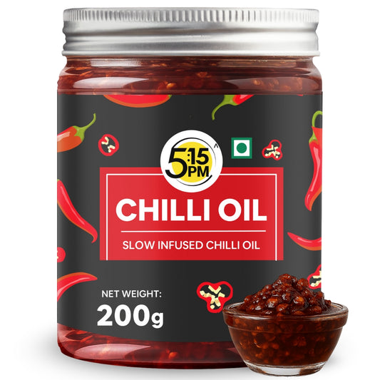 "5:15PM Chilli Oil | Crispy Chilli Oil For Noodles | Sichuan Chilli Oils | No Artificial Colours & Flavour | Perfect for Stir-Fries, Noodles & Pizzas - 200g "