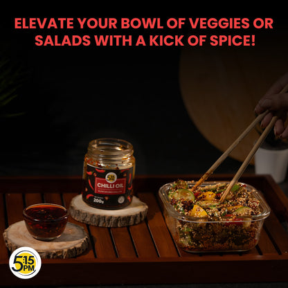 "5:15PM Chilli Oil | Crispy Chilli Oil For Noodles | Sichuan Chilli Oils | No Artificial Colours & Flavour | Perfect for Stir-Fries, Noodles & Pizzas - 200g "