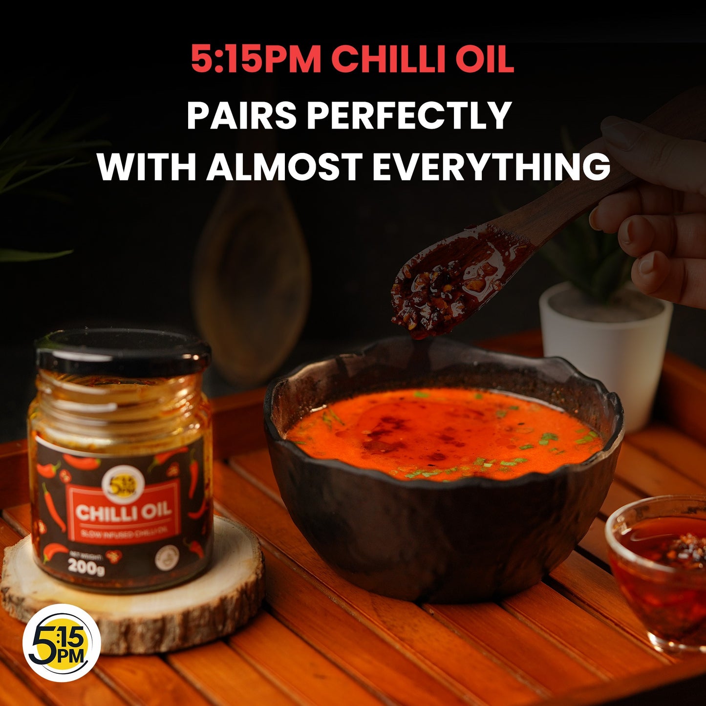 "5:15PM Chilli Oil | Crispy Chilli Oil For Noodles | Sichuan Chilli Oils | No Artificial Colours & Flavour | Perfect for Stir-Fries, Noodles & Pizzas - 200g "