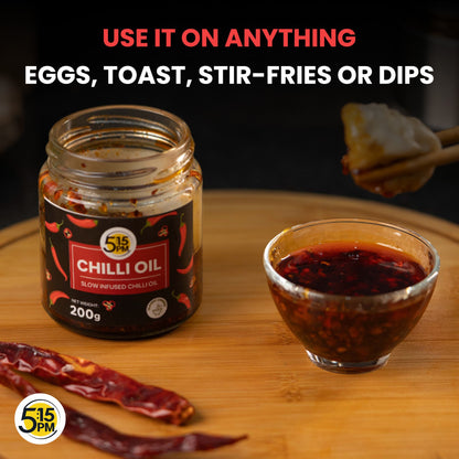 "5:15PM Chilli Oil | Crispy Chilli Oil For Noodles | Sichuan Chilli Oils | No Artificial Colours & Flavour | Perfect for Stir-Fries, Noodles & Pizzas - 200g "