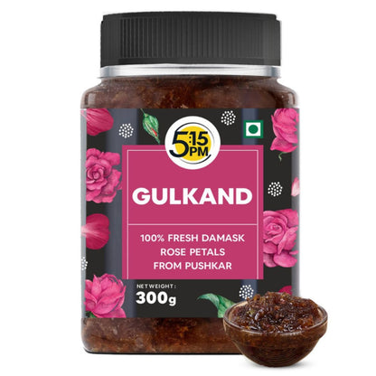 5:15 PM Gulkand 300gm | Premium Rose Petal Jam | Sun Cooked Damask Rose Gulkand| 100% Natural & Pure | Fresh Rose Petals Jam -300g