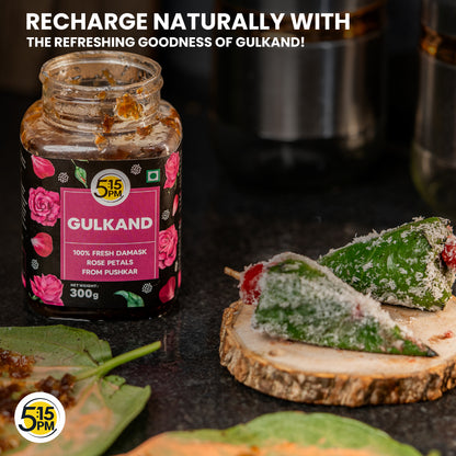 5:15 PM Gulkand 300gm | Premium Rose Petal Jam | Sun Cooked Damask Rose Gulkand| 100% Natural & Pure | Fresh Rose Petals Jam -300g