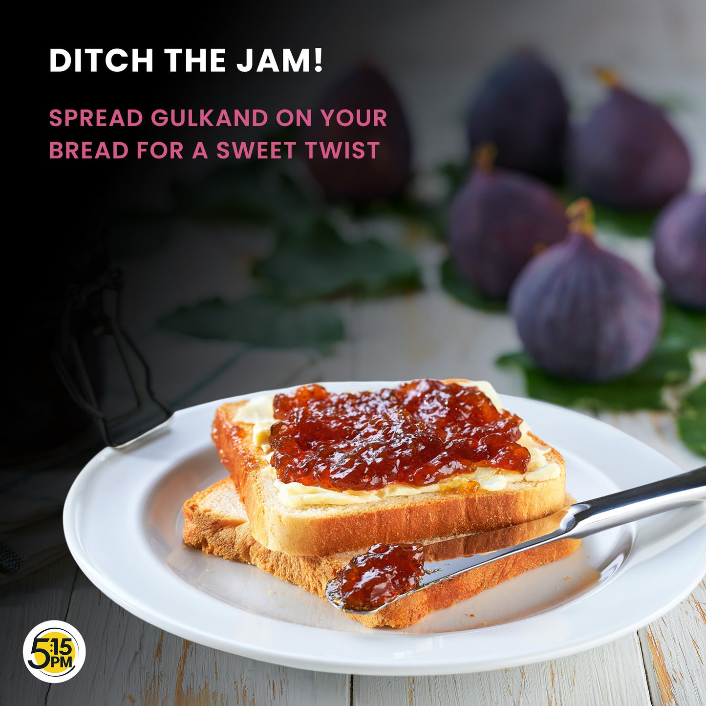 5:15 PM Gulkand 300gm | Premium Rose Petal Jam | Sun Cooked Damask Rose Gulkand| 100% Natural & Pure | Fresh Rose Petals Jam -300g