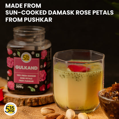 5:15 PM Gulkand 300gm | Premium Rose Petal Jam | Sun Cooked Damask Rose Gulkand| 100% Natural & Pure | Fresh Rose Petals Jam -300g