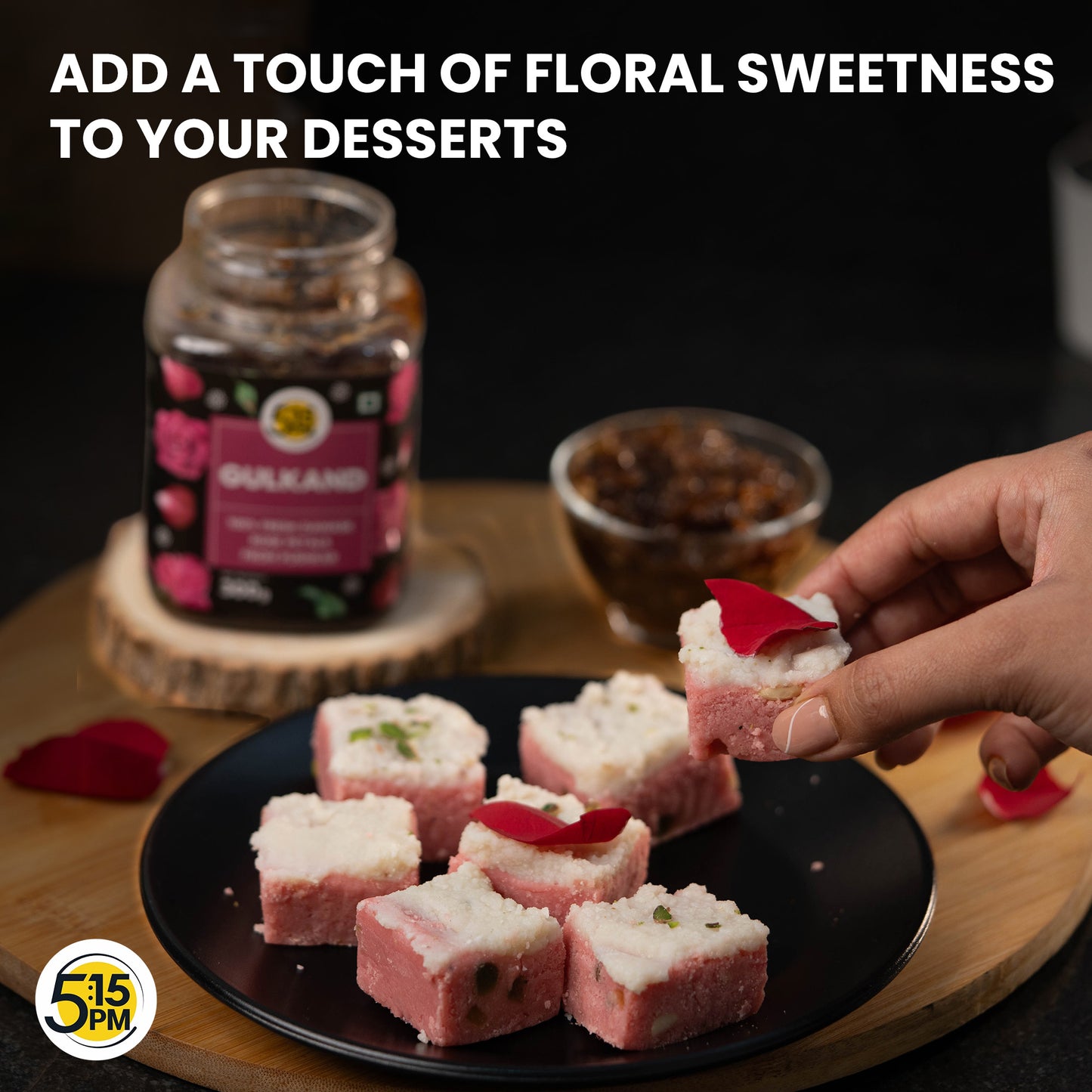 5:15 PM Gulkand 300gm | Premium Rose Petal Jam | Sun Cooked Damask Rose Gulkand| 100% Natural & Pure | Fresh Rose Petals Jam -300g
