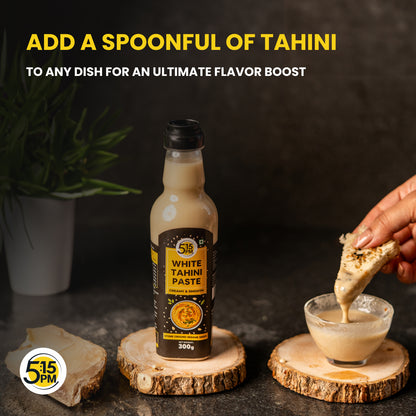 5:15 PM Tahini 300Gm White Tahini Paste For Hummus Ground Hulled Sesame Seed Paste Smooth & Creamy Natural For Hummus, Baba Ghanoush, Salad Dressings And More – 300Gm