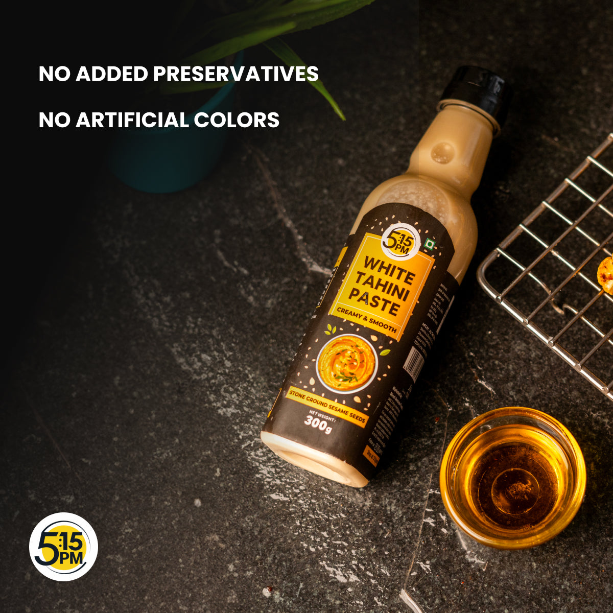 5:15 PM Tahini 300Gm White Tahini Paste For Hummus Ground Hulled Sesame Seed Paste Smooth & Creamy Natural For Hummus, Baba Ghanoush, Salad Dressings And More – 300Gm