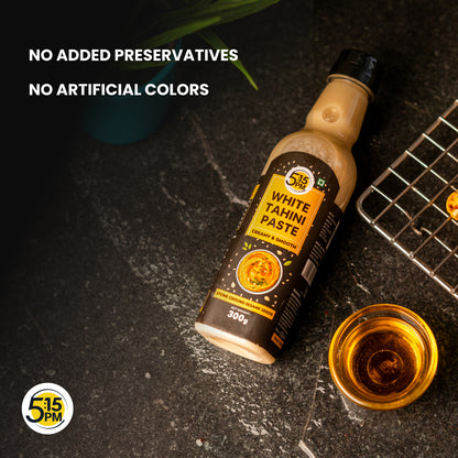 5:15 PM Tahini 300Gm White Tahini Paste For Hummus Ground Hulled Sesame Seed Paste Smooth & Creamy Natural For Hummus, Baba Ghanoush, Salad Dressings And More – 300Gm