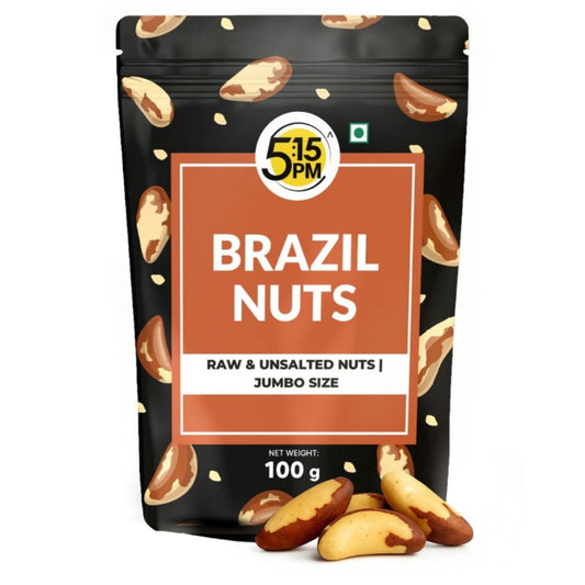 5:15PM Jumbo Brazil Nuts | Handpicked & Exotic Brazilian Nuts | Raw Unsalted 100% Natural Whole Brazil Nuts 100g