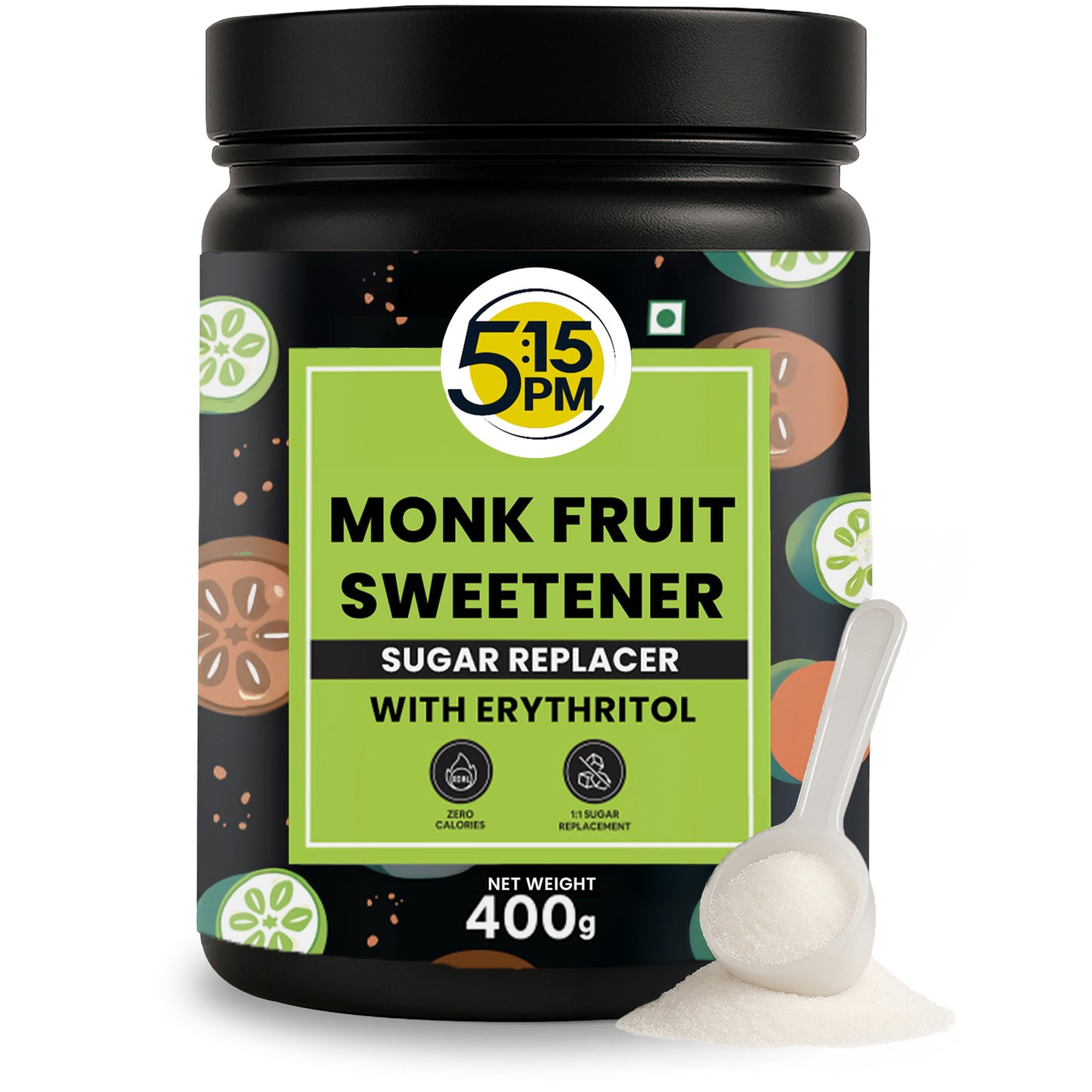 5:15PM Monk Fruit Sweetener with Erythritol | Natural Sugar Replacer | Monk Fruit Extract For Cooking & Baking – 400g