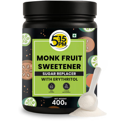 5:15PM Monk Fruit Sweetener with Erythritol | Natural Sugar Replacer | Monk Fruit Extract For Cooking & Baking – 400g
