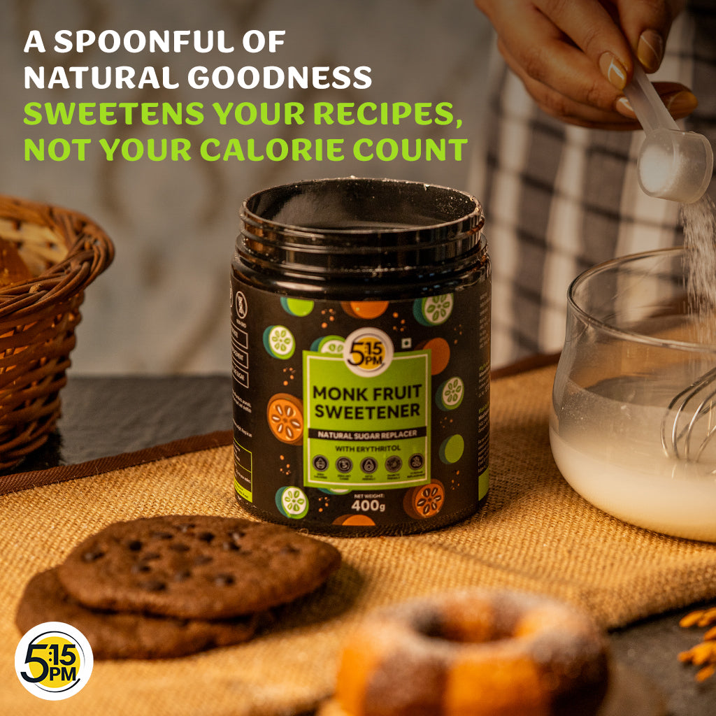 5:15PM Monk Fruit Sweetener with Erythritol | Natural Sugar Replacer | Monk Fruit Extract For Cooking & Baking – 400g