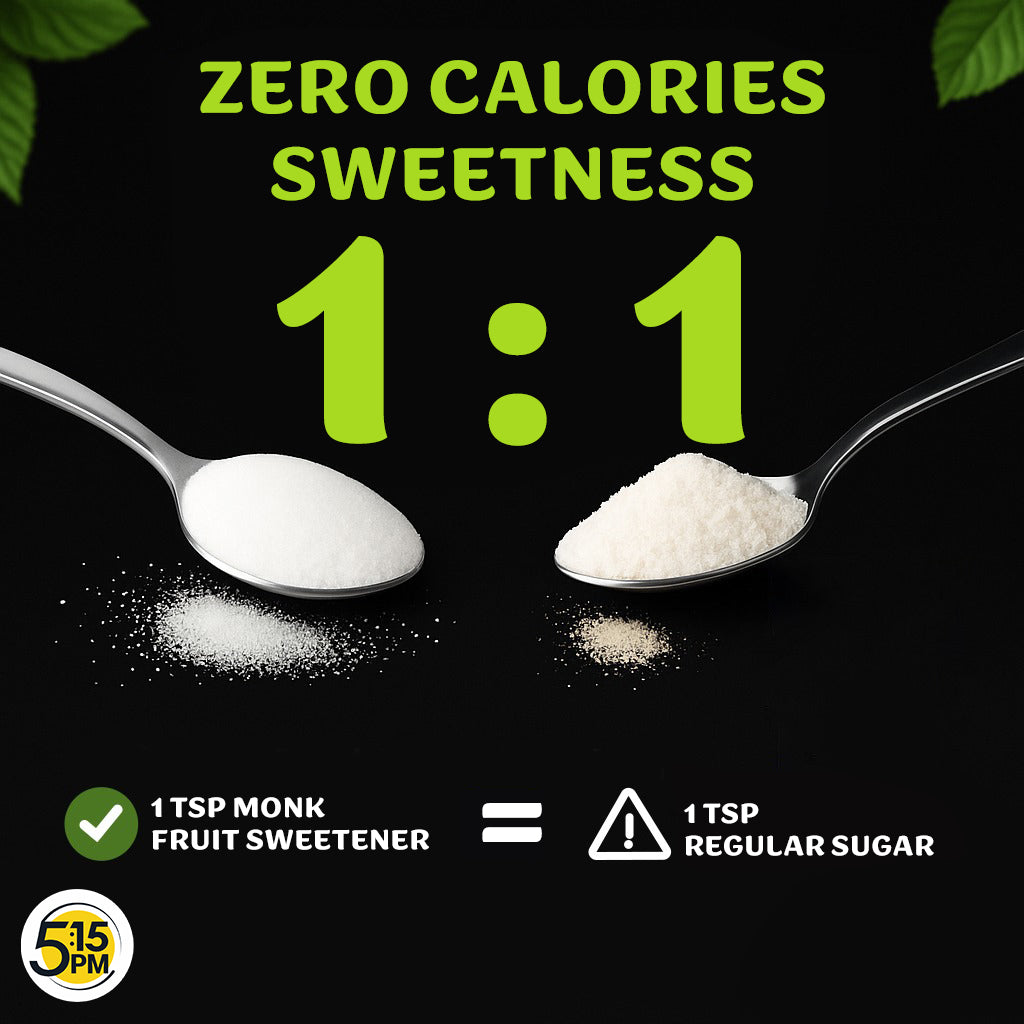 5:15PM Monk Fruit Sweetener with Erythritol | Natural Sugar Replacer | Monk Fruit Extract For Cooking & Baking – 400g