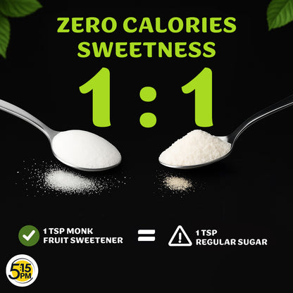 5:15PM Monk Fruit Sweetener with Erythritol | Natural Sugar Replacer | Monk Fruit Extract For Cooking & Baking – 400g