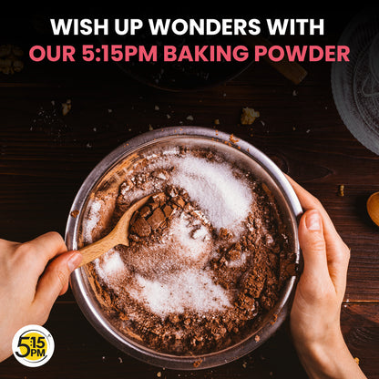 5:15PM Baking Powder | Double Acting Baking Powder | All Purpose Leaving Agent | Baking Powder for Cooking & Baking Cake, Breads, Muffins, Pizza – 250g
